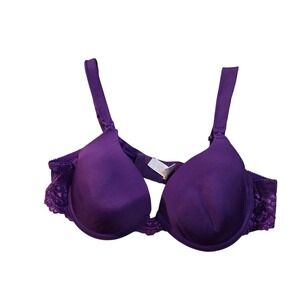Lamaze Purple Lace Trim 38C Padded‎ Underwire Nursing Bra